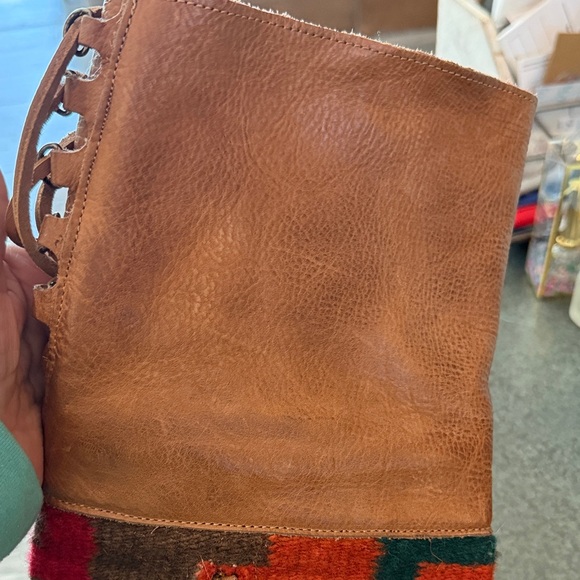 Freebird Tan Leather Boots with Multicolor Pattern - Picture 5 of 8